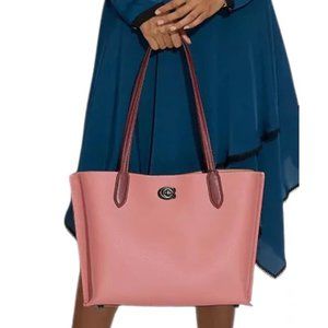 Coach Willow Tote Pink with Signature Canvas Interior - NWT